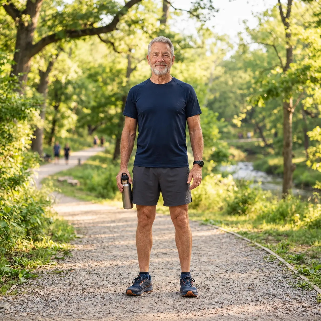 Illustrative after photo of an older man after progressing on a weight-loss journey